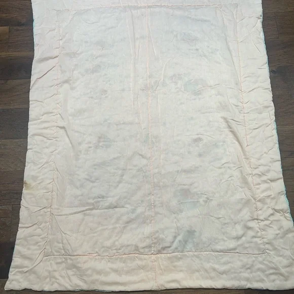 Handmade Peach & Mint Patchwork Quilt Throw – Cottagecore Farmhouse Blanket